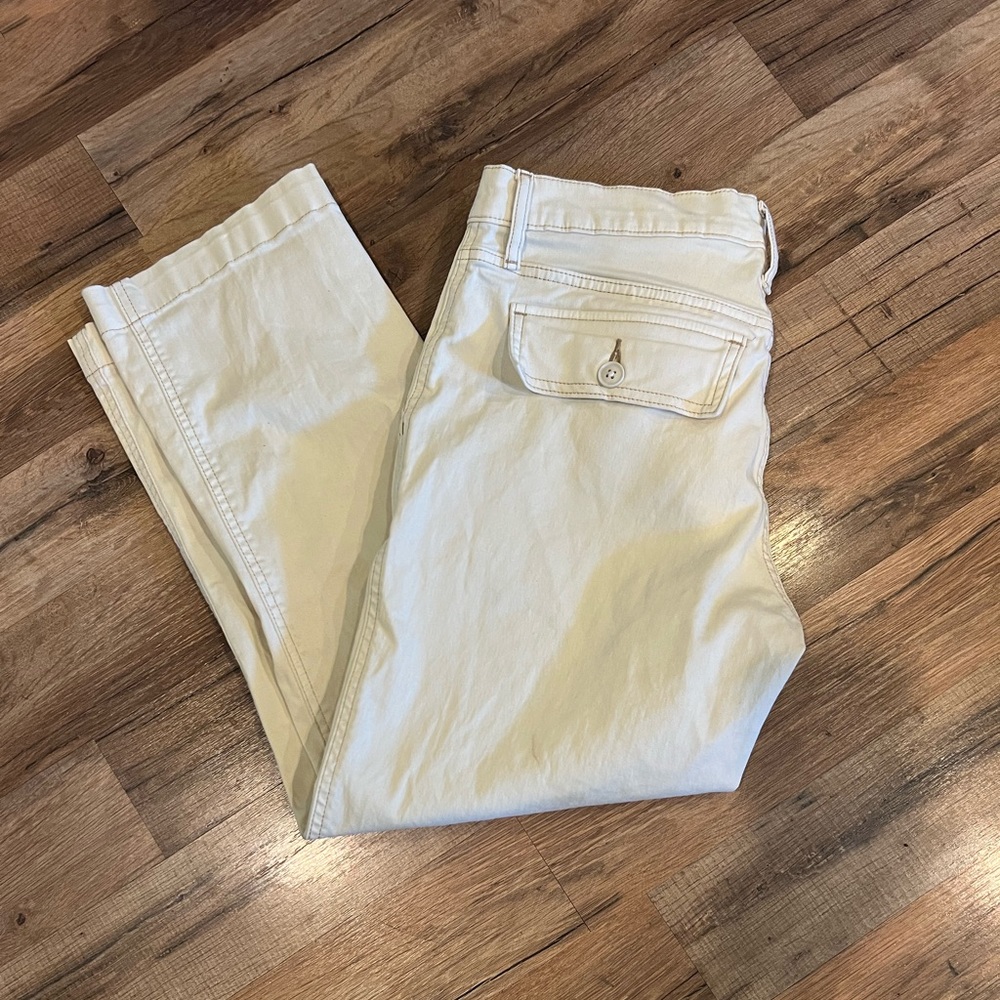 Lucky Brand stretch cream denim capris